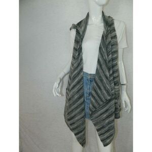 Joie  Cardigan‎ Sweater Sleeveless Pocket Gray Open Front Hooded Size Medium